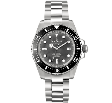 Oceaneva Men's Deep Marine Explorer 1000M Pro Diver Watch Black Mother Of Pearl - BK200BKMOPST 1000M, 1000m Dive watch, 316L Stainless Steel, BGW9 Swiss Super-Luminova, Ceramic Beze, Dive Watch, Sw200-1 Swiss Automatic Movement